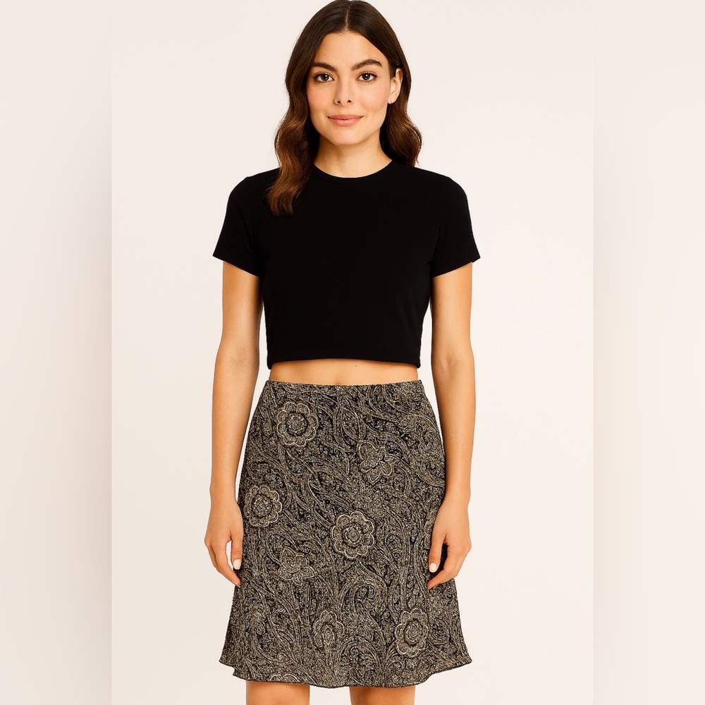 Vintage Briggs New York Paisley Print Skirt